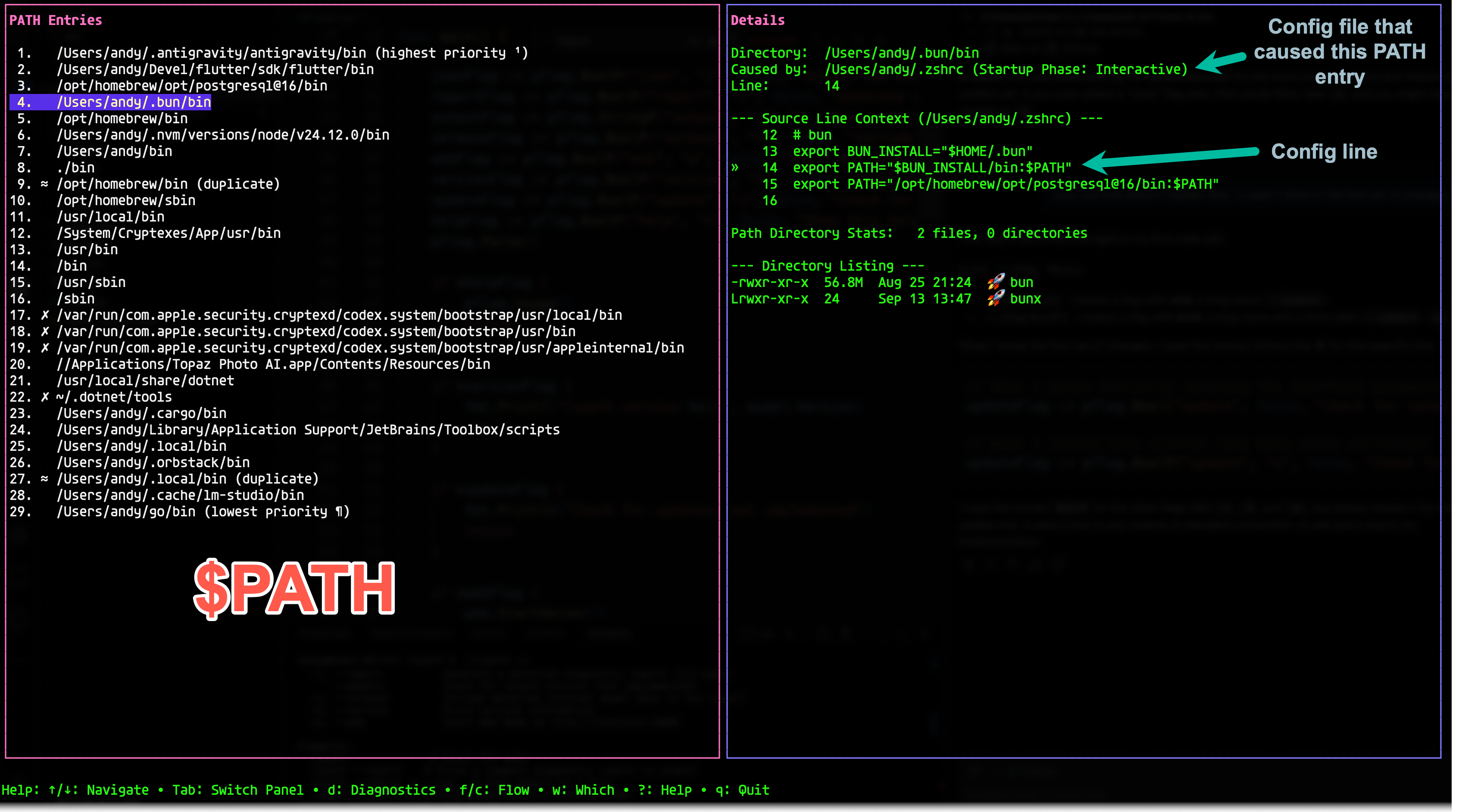 lspath interactive TUI