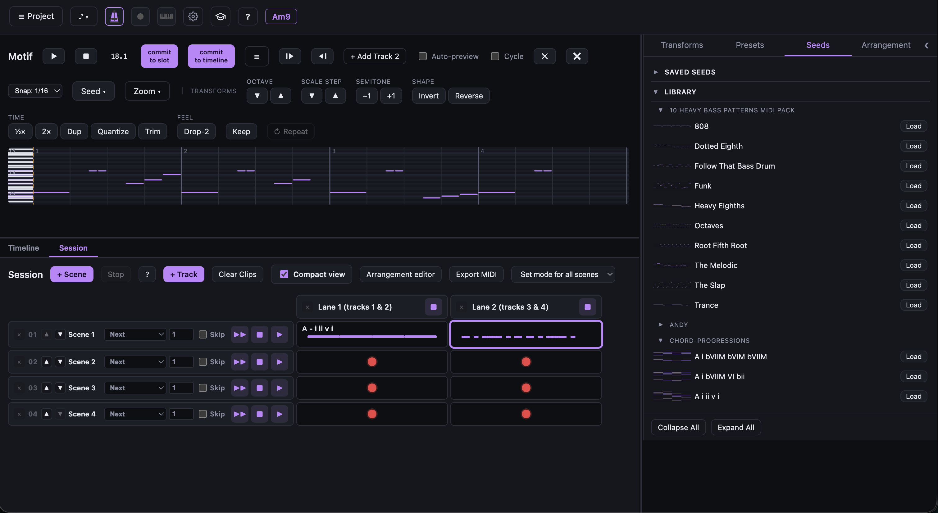 Compose Permutator — session view, just like arranging clips in Ableton Live